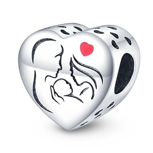 Colgante en forma de corazón para madres, hecho de latón blanco, regalo para el Día de la Madre, regalo de joyería para mujeres - Product Image 4
