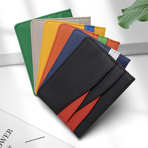 Porte-cartes fin patchwork pour femme, portefeuille de luxe multi-fentes pour cartes de crédit, mini-sac à main portable ultra-fin - Product Image 1