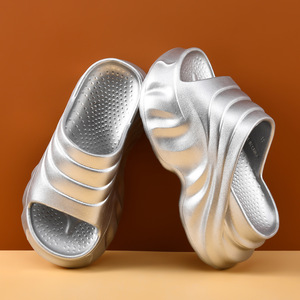 Women's Platform Sandals Silver EVA Fish Mouth Wedges Summer Beach <b>Shoes</b> <b>Height</b> <b>Increasing</b> Breathable Non Slip Durable - Product Image 3