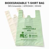 Volledig Biologisch Afbreekbare Vest Draagtas 100% Compostabel PLA PBAT Boodschappen Winkel Ecologisch Groothandel Bulk OEM