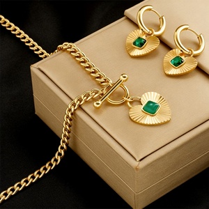 Women Dainty Jewelry <b>Set</b> Stainless Steel 18k Gold Zircon Heart Eye Layered Pendant Necklace Earrings <b>Bracelet</b> <b>Set</b> Waterproof - Product Image 6