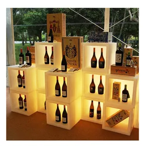 خزانة خمور حديثة بإضاءة ليد CB410 أثاث بلاستيكي لقبو النبيذ بار منزلي غرفة معيشة فندق - Product Image 1