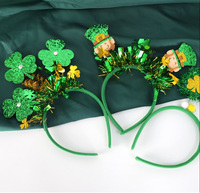 Bandeau irlandais pour la Saint-Patrick, bandeau coloré à rayures vertes avec boucle trèfle pour décorations de fête