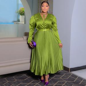 Ensemble de robes africaines <span class=keywords><strong>grande</strong></span> taille pour femmes, chemisier à manches longues et jupes longues maxi plissées, ensemble 2 pièces pour anniversaire - Product Image 5