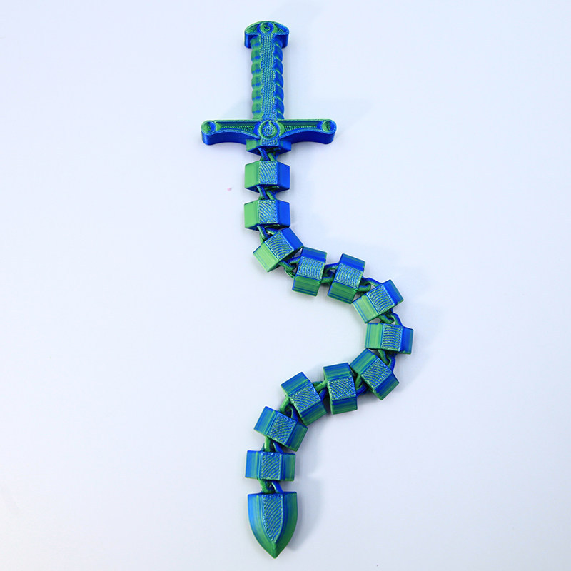 Fouet d'épée bleu vert 28 cm