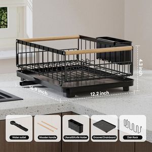 Égouttoir à vaisselle et support de rangement pour ustensiles de cuisine, grand panier de rangement multicouche pour armoire de cuisine - Product Image 5
