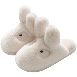 Nouvelles pantoufles en coton à semelle épaisse Dragon Rabbit, Bao Head, antidérapantes, explosion de couleur rouge, moelleuses, mignonnes, chaussures en coton - Product Image 1