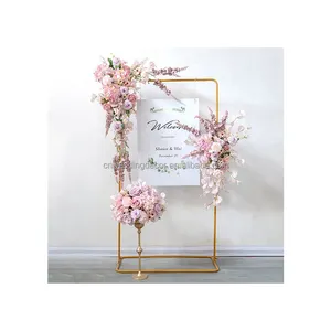 Black Arch Flower Stand Hanging Poster Stand Background Frame Square Arch For Weddings
