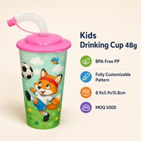 Lot de gobelets en plastique réutilisables, sans BPA, de qualité supérieure, sûrs pour les aliments, écologiques, pour enfants, avec couvercle et paille, idéal pour la rentrée scolaire - Vente chaude OEM