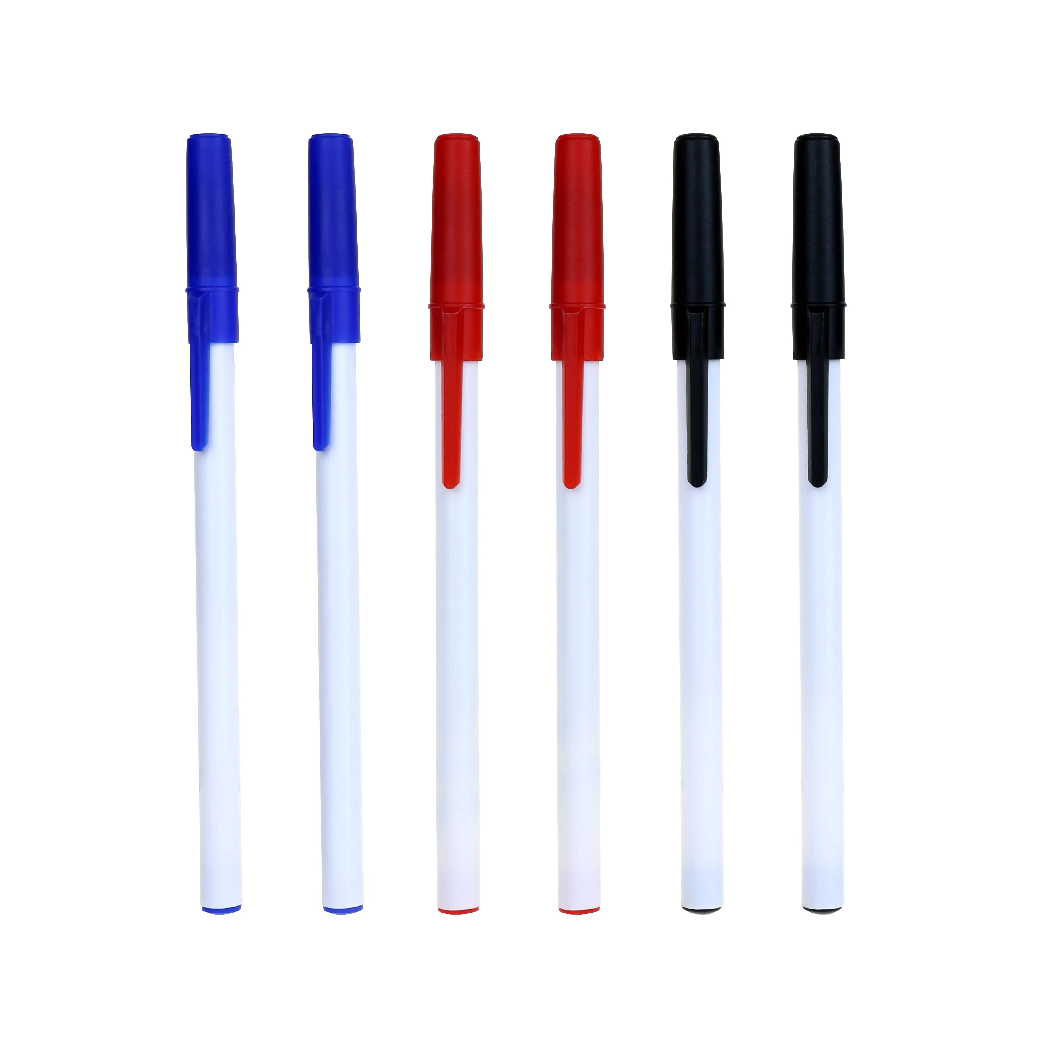 BECOL Promotional Custom Logo Printed Ball Point Pen Red/Black/Blue Colorful Ink Branded Ball Pen