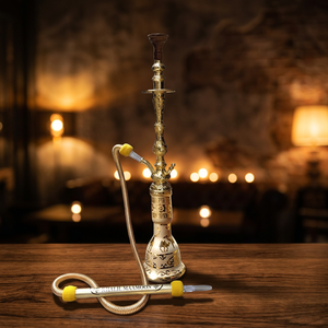 Cachimba de Latón Dorado Chaman India Modelo 25817 con Acabado Lacado, Trabajo Artesanal, Tipo Recto - Product Image 2