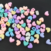 100 perles en acrylique en forme de grand cœur à grand trou, perles lâches pour la fabrication de bijoux, bracelets, colliers, boucles d'oreilles, porte-clés