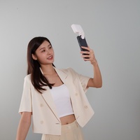Anneau lumineux LED portable rechargeable 1000 mAh, idéal pour téléphones portables, tablettes, mini-selfies et éclairage de vlog
