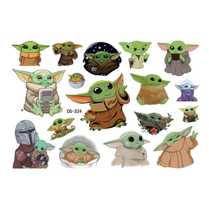 Nuevas Pegatinas de Tatuajes Desechables de Dibujos Animados de Baby <span class=keywords><strong>Yoda</strong></span> Alien para Fiestas de Cumpleaños Infantiles, Pegatinas de Tatuajes Borrables por Transferencia de Agua - Product Image 5