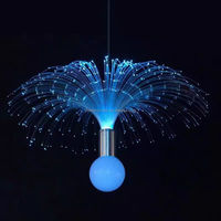 Lampes suspendues LED en fibre optique effet méduse, 25cm 30cm, IP44 étanche, blanc chaud 3500K, pour ambiance étoilée nocturne, mariage