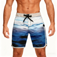 Shorts de bain pour hommes personnalisés en gros, extensibles dans 4 directions, séchage rapide, pour surf et plage, taille haute, sans bretelles, motif imprimé, XL, 100 % polyester