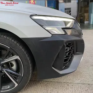 RS3 bodikits phụ kiện cơ thể Kit đối với Audi A3 S3 front bumper với nướng lưới tản nhiệt và phía trước Lip PP chất liệu 2020 2021 2022