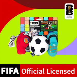 Jouet pour animaux de compagnie officiel de la Coupe du monde <span class=keywords><strong>FIFA</strong></span>, jouet de football multi-texturé, jouet en peluche avec sifflet, jouet à mâcher pour chien, jouet en latex durable pour chien - Product Image 6