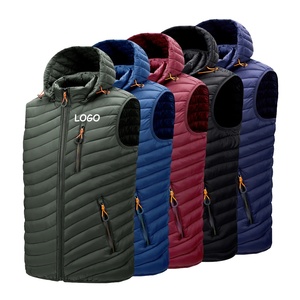 Logo personalizzato gilet leggero da esterno da <span class=keywords><strong>uomo</strong></span> colletto alla coreana tasca con cerniera giacca invernale gilet imbottito trapuntato <span class=keywords><strong>nero</strong></span> gilet da <span class=keywords><strong>uomo</strong></span> - Product Image 2