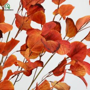 Искусственные осенние ветки листьев осины длинный стебель листвы растения оранжевые листья Спрей для вазы стол домашний коттедж украшение - Product Image 2