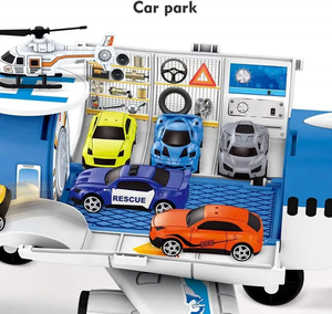 Neues Design Flugzeug träger Spielzeug Hubschrauber Spielzeug Set Auto Spur Fracht Flugzeug Junge Geschenk Flugzeug Auto Spielzeug Set - Product Image 2