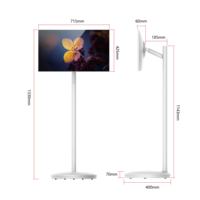 Mesin siaran langsung HD 32 inci, WIFI Lcd TV pintar standby me layar sentuh dengan baterai bawaan dapat dipindah monitor Lcd
