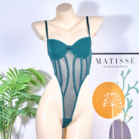 Soldes Exceptionnelles Saint-Valentin : Combinaison Sexy Femme Amincissante, Entrejambe Ouvert, Résille, Taille Haute, Découpes, Sans Bretelles