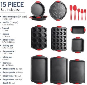 Juego de 15 Moldes de Silicona Antiadherentes para Pizza, Galletas y Muffins - Product Image 3