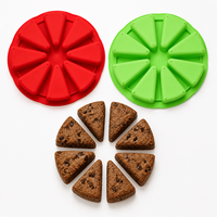 Moule à scones en silicone antiadhésif à 8 cavités, 28 cm, moule à gâteau triangulaire, moule à pizza, qualité alimentaire, réutilisable pour les brownies, les muffins et le pain