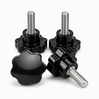 Vis à molette M8 noires moletées en plastique antidérapantes à réglage rapide pour machines, équipements, meubles, armoires et réparations DIY
