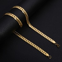 Collier chaîne cubaine classique en acier inoxydable plaqué or 18 carats avec motif NK gaufré, pour hommes et femmes, vente en gros