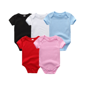 Commercio all'ingrosso 100% pettinato tutina per bambine e bambine in cotone tutina a manica corta per neonati con bottone caldo per l'estate 0-6 mesi - Product Image 4