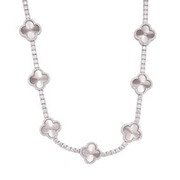 Bijoux fins Hip Hop Bling en Argent Sterling 925, Moissanite VVS testée au diamant, Chaîne Tennis Trèfle à quatre feuilles 3MM 4MM pour Hommes