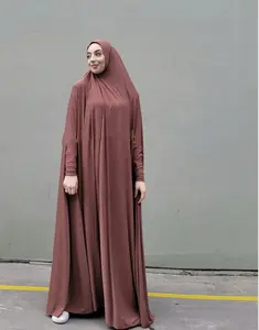 Atacado Eid Com Capuz Mulheres Muçulmanas Jilbab Vestido One Piece Oração Abaya Longo Khimar Cobertura Completa Ramadan Vestido Abaya Roupas Islâmicas