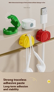 Clip de Cable colorido Soporte de cable ajustable debajo del escritorio Organizador de cables Soporte de cable para mesa de pared - Product Image 5