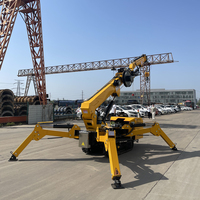 Grue araignée certifiée CE de 5 tonnes, mini-grue sur chenilles 5T avec télécommande sans fil et flèche télescopique pour travaux de construction lourds