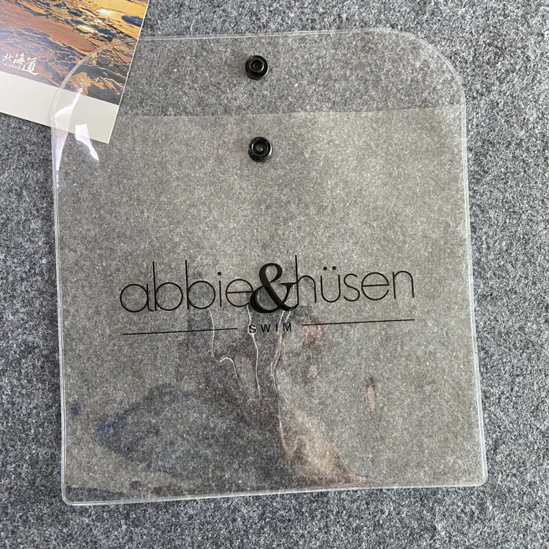 Специальная упаковка из прозрачного ПВХ с логотипом на заказ, сумка для одежды из ПВХ с кнопками