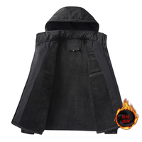 Veste de course d'hiver pour homme en gros OEM, taille plus, logo personnalisé, manteau en laine épaisse, style décontracté, col montant, imperméable, coupe-vent