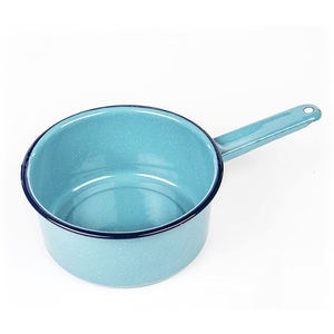 Cacerola de metal con esmalte para acampada, de 18cm cacerola pequeña, estilo <span class=keywords><strong>tradicional</strong></span> <span class=keywords><strong>mexicana</strong></span>, resistente al agua, color azul - Product Image 1