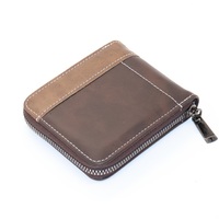 Dompet Zipper Kulit PU Pendek Modis dengan Warna Patchwork untuk Pria, Dilengkapi Kantong Koin, Kapasitas Besar dengan Banyak Slot Tempat Kartu