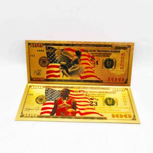Billets de banque commémoratifs Kobe et <span class=keywords><strong>Jordan</strong></span> de 100 dollars en feuille d'or avec logo et design personnalisés - Product Image 1