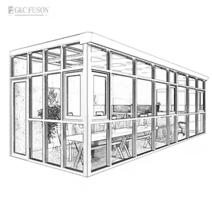 Usine Fuson meilleure véranda sans cadre conception de salle de jardin maison de quincaillerie en acier véranda en verre et aluminium pour <span class=keywords><strong>solarium</strong></span> - Product Image 4
