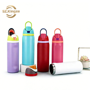 Kingze-Botella de agua personalizada de acero inoxidable para exteriores, portátil, 24oz, 32oz, <span class=keywords><strong>con</strong></span> aislamiento al vacío, para deporte, tazas reutilizables <span class=keywords><strong>con</strong></span> tapa 2 en 1 - Product Image 1