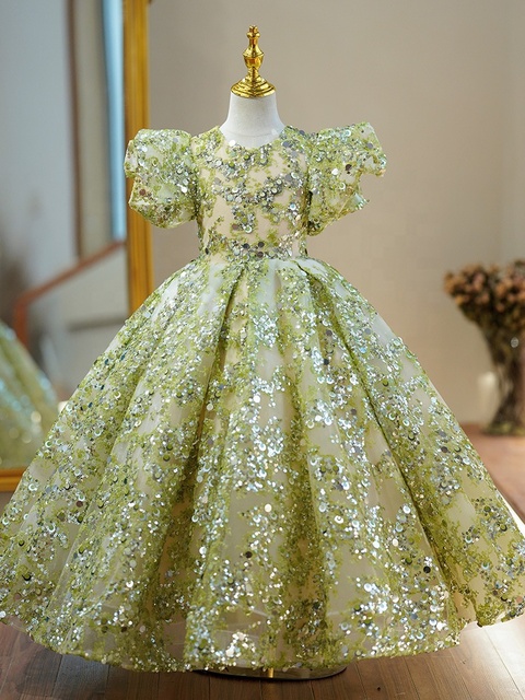 Gorgeous V-Back Pageant Ball Gown For Girls 2-12 Years – White Princess Dress