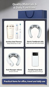Coffret Cadeau d'Entreprise : <span class=keywords><strong>Tasse</strong></span> à Café Isotherme & Brosse à Dents Sonique avec Têtes de Rechange, Boîte Cadeau Souvenir Personnalisée avec Logo pour Clients d'Entreprise - Product Image 6