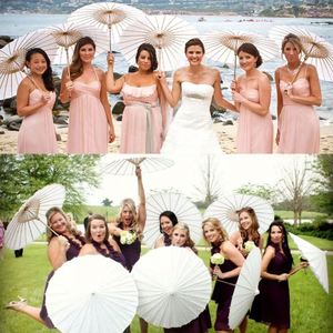 Sombrillas de Papel Rústicas Chinas para Fotografía, con Mango de Madera Tallada, para Baby Shower, Boda, Regalos Blancos - Product Image 2