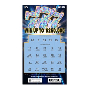 Boletos de Lotería Personalizados 777 Winning, Premio Grande, Efecto Láser Brillante, Diseños de Muestra, Impresión en Pantalla - Product Image 3