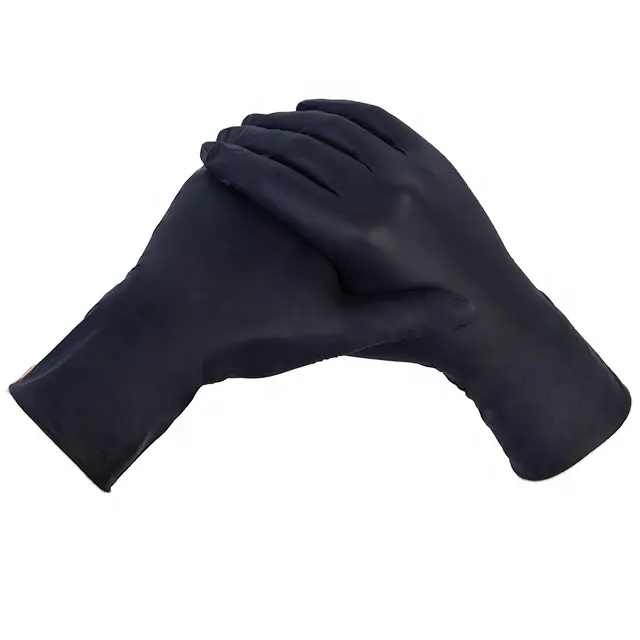Esame guanti di sicurezza neri monouso senza polvere in lattice 6 guanti in Nitrile per vini