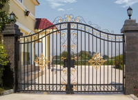 Porte d'entrée en fer forgé, design artistique personnalisé