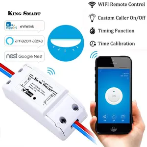 Ewelink-Interruptor de control remoto WIFI, interruptor de fractor inalámbrico conectado con Alexa, control de voz, interruptor inteligente DIY